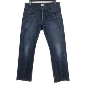 Hudson Byron Straight Leg Blue Jeans Mens 33 (35x29.5) Dk Wash Stretch USA